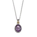 Marc Sterling Silver Amethyst, Citrine and Marcasite Heart Necklace
