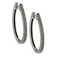 Marc Sterling Silver Marcasite Oval Hoop Earrings
