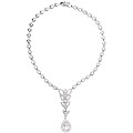 Sterling Silver Clear Cubic Zirconia Ascending Leaf Necklace