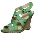 Nine West Women's 'Showntell' Light Green Leather Wedges