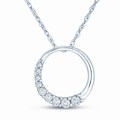 14k White Gold 1/3ct TDW Diamond Journey Circle Necklace (G-H, I1)