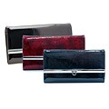 Dasein Faux Leather Shiny Checkbook Wallet