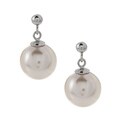 La Preciosa Sterling Silver 10-mm Created Shell Pearl Earrings