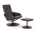 Cooper Brown Modern Recliner and Ottoman