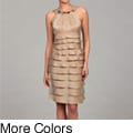 London Times Women's Jeweled Shimmer Shutter Dress