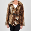 Damselle New York Women's Faux Fur Belted Coat