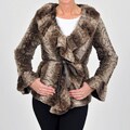 Damselle New York Women's Faux Fur Belted Coat