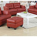Acme Red Bonded Leather Ottoman