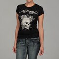 Ed Hardy Women's Skull and Rose Tee