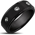 Tungsten Carbide Black Triple Cubic Zirconia Ring