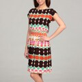 Tiana B Women's Coral/ Multi Printed Cinched Dress