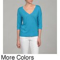 Cable & Gauge Women's Button Detail Pullover Top