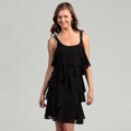 Scarlett Women's Black Beaded Ruffled Dress