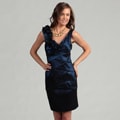 Scarlett Women's Royal Blue Pleated Taffetta Dress