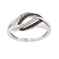 Sterling Silver 1/6ct TDW Black and White Diamond Ring (H-I, I2-I3)