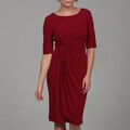 Connected Apparel Women's Scarlett Red Ruche Dress