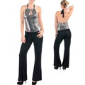 Stanzino Women's Black and Silver Long Romper