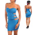 Stanzino Women's Sexy Side Teal Tube Dress