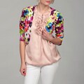 Cupio Women's White/ Multi Floral Print Shrug