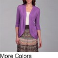 Kier + J Women's 3/4 Sleeve Wrap w/Ribbed Detail
