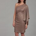 Hailey by Adrianna Papell Women's Gold Metallic One-sleeve Dress