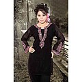 Black Long-sleeve Kurti/ Tunic with Designer Embroidery (India)