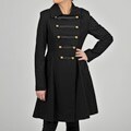 Tahari Women's Double-breasted Wool-blend Military-inspired Coat