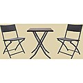 3-Piece Folding Antique Brown Bistro Set