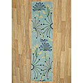 Hand-tufted Nile Blue New Zealand Wool Blend Rug (2'5 x 8')