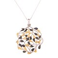 Tri-tone Sterling Silver Leaf Necklace