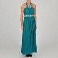 Oleg Cassini Women's Beaded Embellished Silk Evening Dress