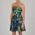 Oleg Cassini Women's Strapless Floral Printed Dress