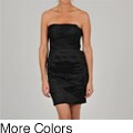 Oleg Cassini Women's Strapless Pleated Sequin Dress