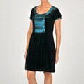 Oleg Cassini Women's Velvet Bib Dress