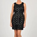 Oleg Cassini Women's Belted Black Lace Dress