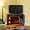 Churchill Corner Real Flame Oak Finish Electric Fireplace