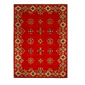Hand-Tufted Tempest Red/Ivory Area Rug (8' x 11')