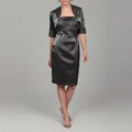 KM Collections Women's Gunmetal Bead Detail Dress