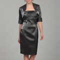 KM Collections Women's Gunmetal Bead Detail Dress