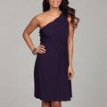 Suzi Chin Women's Deep Purple One-shoulder Dress