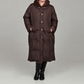 DKNY Women's Plus Size Maxi Down-blend Coat