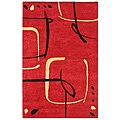 Hand-Tufted Red Wool Rug (5' x 8')