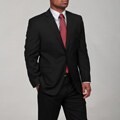 Joseph Abboud Men's Black Shadow Stripe Two-button Wool Suit
