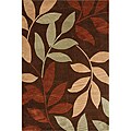 Hand-Tufted Brown Leaf Rug (5' x 7'6)