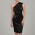 Eliza J Women's Black Beaded One-shoulder Dress