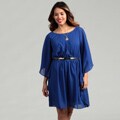 Eliza J Women's Cobalt Blue Flutter Sleeve Dress