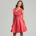Eliza J Women's Coral Rhinestone Belted Dress