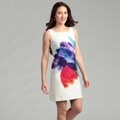 Eliza J Women's White/ Multi Abstract Printed Shift Dress