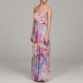 Eliza J Women's Purple Ruched Bodice Dress