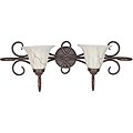 Two-Light Rubbed Bronze Scroll Iron Light